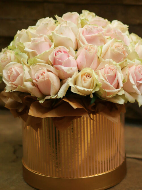 Gift Box With Pink Roses