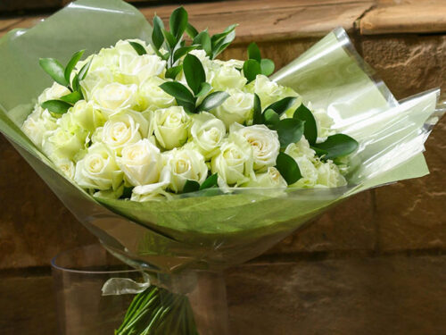 White Bunch Roses