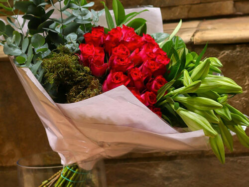 Cerise Pink Rose Bunch